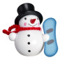 Preview: Schneemann mit Snowboard weiß