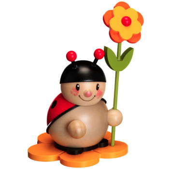 Marienkäfer mit Blüte orange/gelb-Bestückung