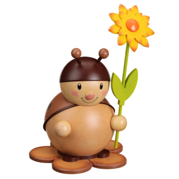Großer Marienkäfer natur - Blüte links