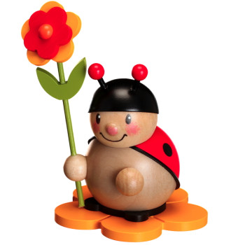 Marienkäfer mit Blüte gelb/rot-Bestückung