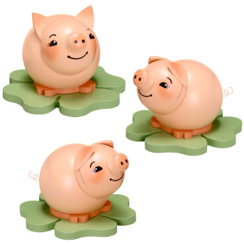 Kugeltier Schwein auf Kleeblatt
