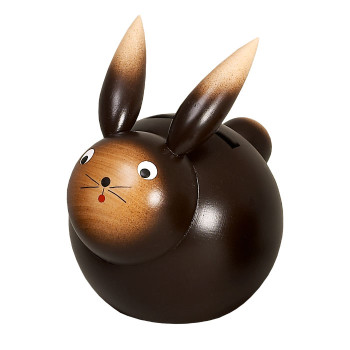 Spardose Hase dunkelbraun