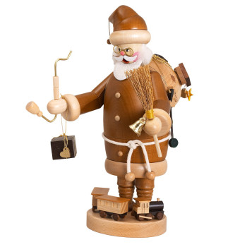Räuchermann Weihnachtsmann natur, 22 cm