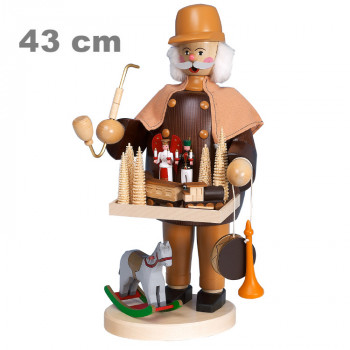Räuchermann Spielwarenhändler natur, 43 cm