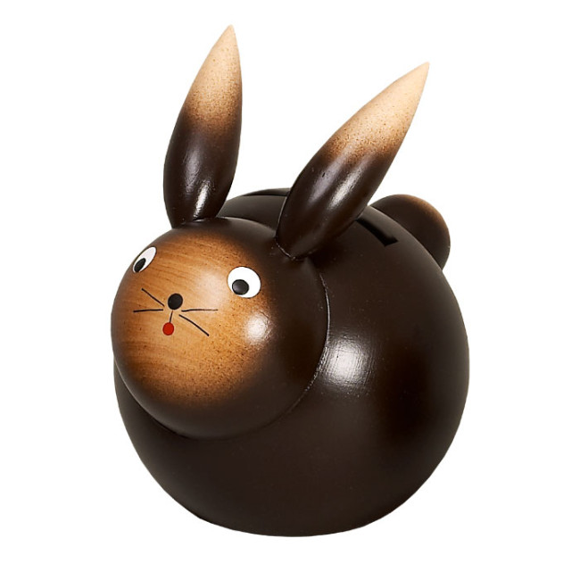 Spardose Hase dunkelbraun