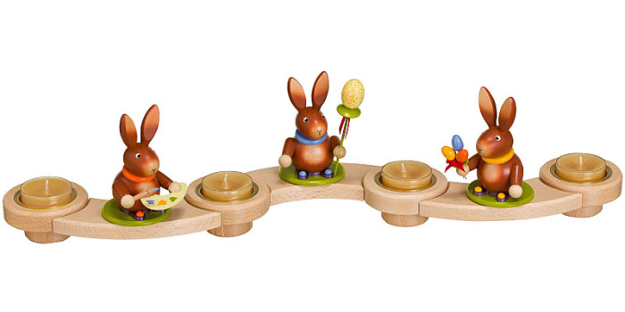 Tischleuchter Vario Schlange mit Osterhasen